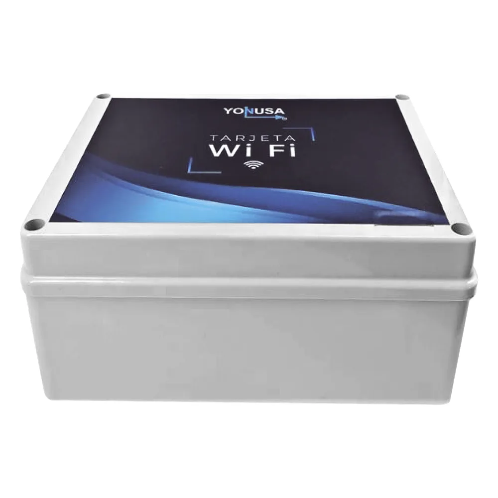 Modulo WIFI LITE con gabinete para uso en Energizadores YONUSA / Aplicación sin costo / Botón de Pánico/ 1 Salida Propósito General