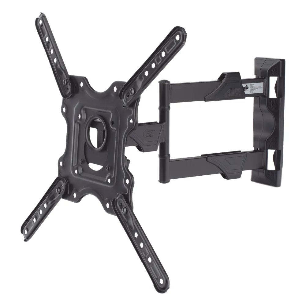 Montaje de Pared Articulado P4-NB / Pantallas de 32" a 55" / VESA 100x100 a 400x400 mm / Carga 27.2 kg (60 lbs) / Inclinación +8° a -5° / Giro 180° / Distancia de Pared 5 a 40 cm / Acero – vista 5
