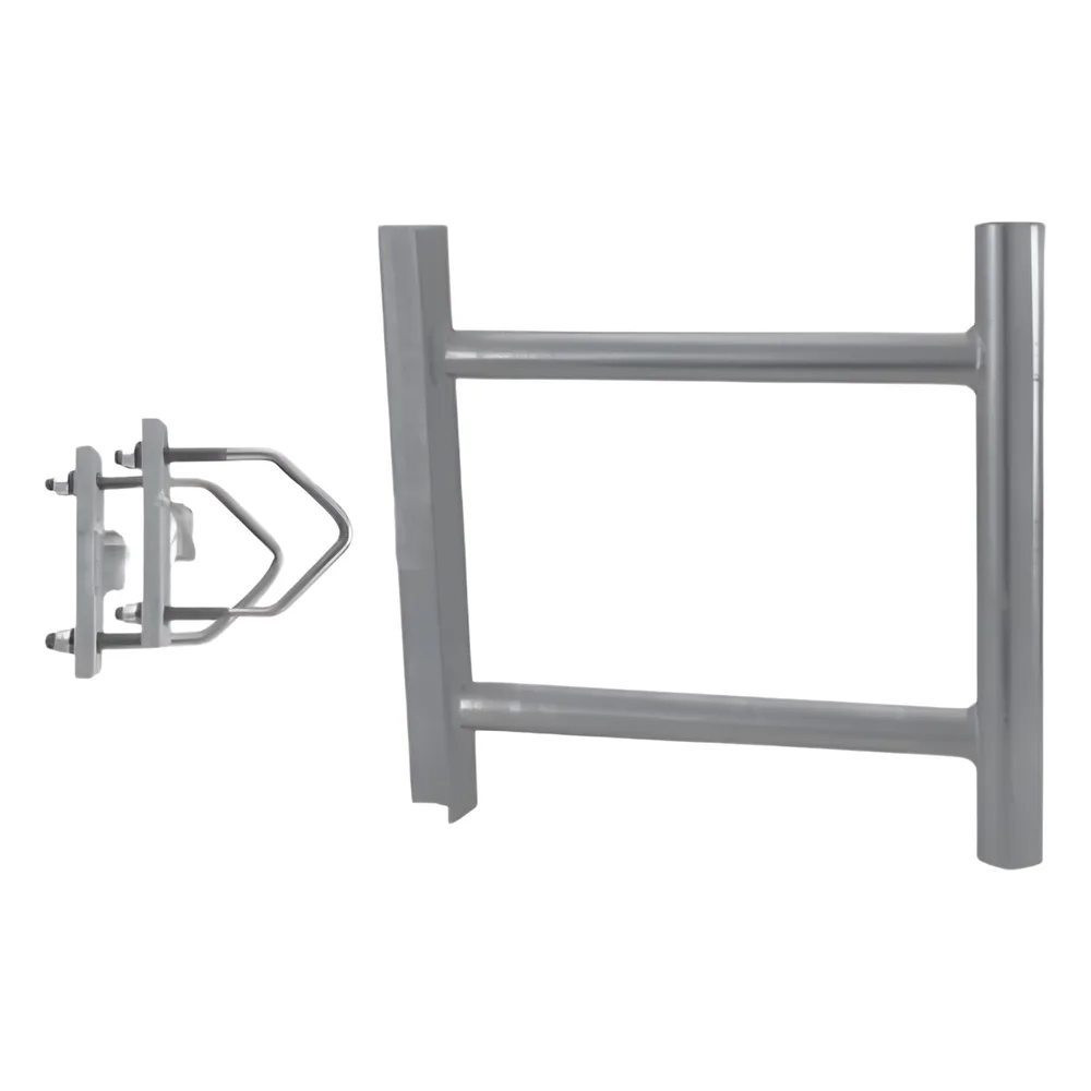 Montaje de Soporte Lateral en Forma de H para Instalar Antenas Colineales de Fibra de Vidrio a una Separación de 38 cm. de la Torre.