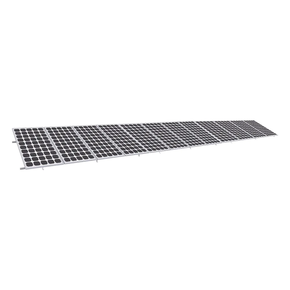 Montaje para Panel Solar, Riel "8" de 5400mm para Módulos con Espesor de 35mm, Velocidad de Viento Máx. 136km/h (20° a 45°)