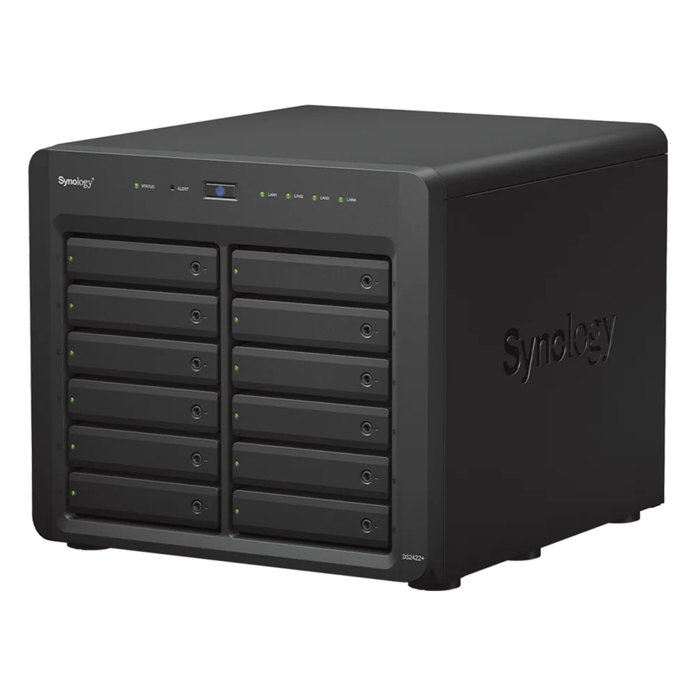 NAS Synology DiskStation DS2422+ | 12 Bahías | Expandible a 24 Bahías | Procesador AMD Ryzen Quad-Core | Hasta 32 GB DDR4 ECC | Caché NVMe SSD | Redes 10/25GbE | Compatible con Virtualización y Vigilancia. – vista 4