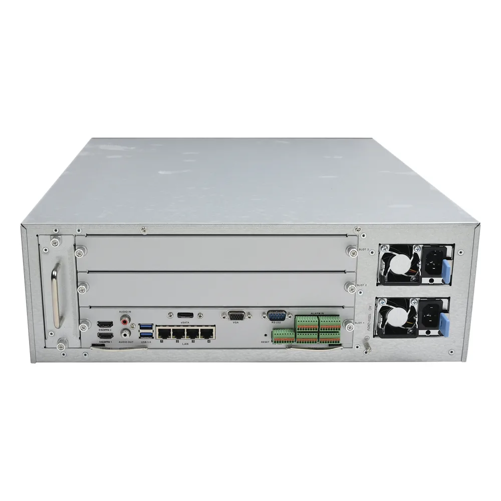 NVR 12 Megapixel (4K) / 256 canales IP / 24 Bahías de Disco Duro / 4 Puertos de Red / Soporta RAID con Hot Swap / NVR – vista 5