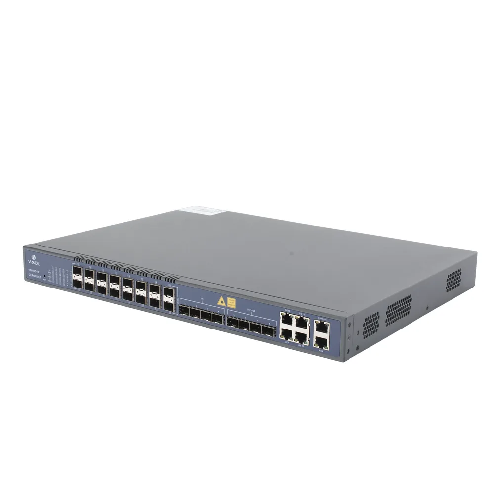 OLT de 16 puertos EPON con 12 puertos Uplink (4 puertos Gigabit Ethernet + 4 puertos SFP + 4 puertos SFP+) , hasta 1,024 ONUS – vista 3