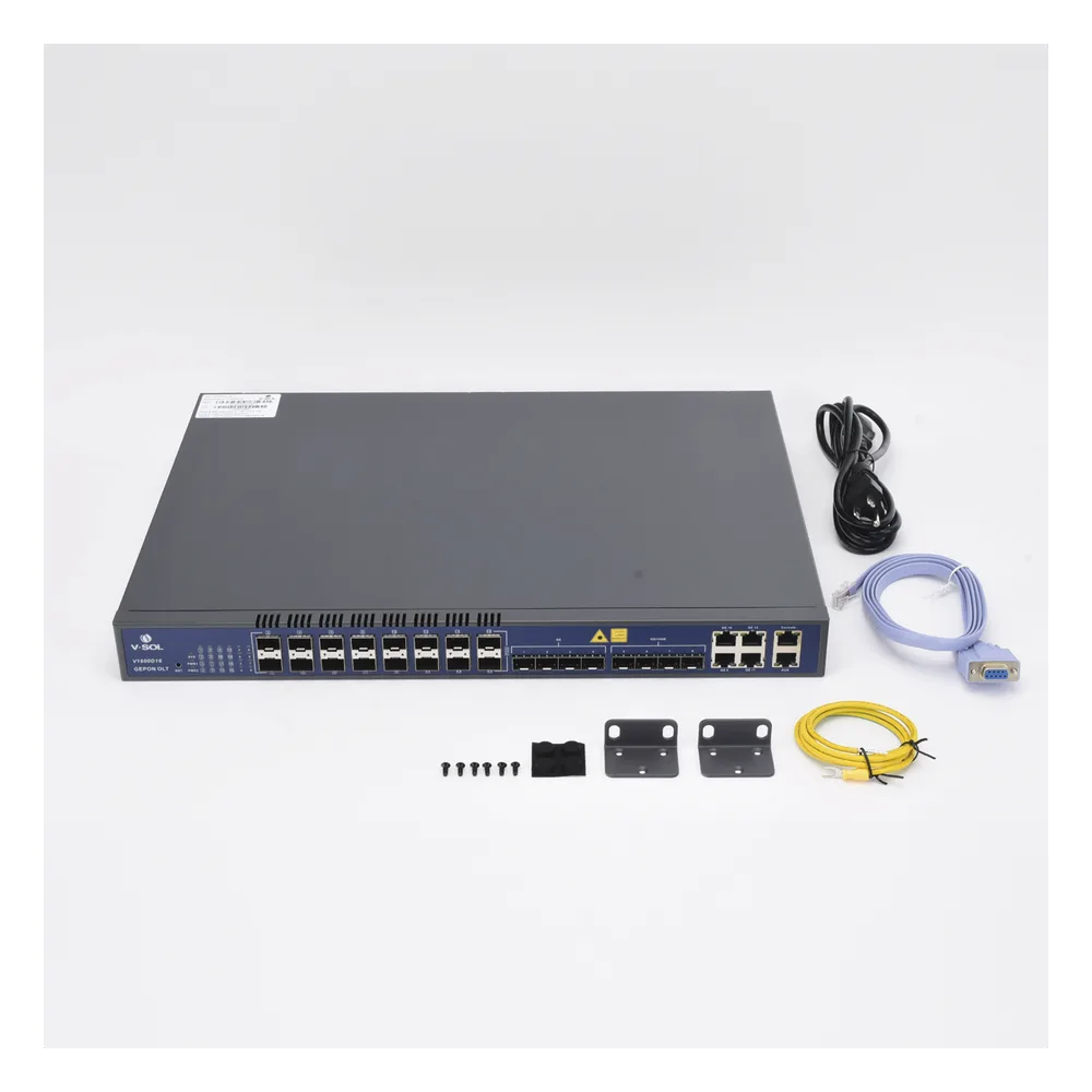 OLT de 16 puertos EPON con 12 puertos Uplink (4 puertos Gigabit Ethernet + 4 puertos SFP + 4 puertos SFP+) , hasta 1,024 ONUS – vista 5
