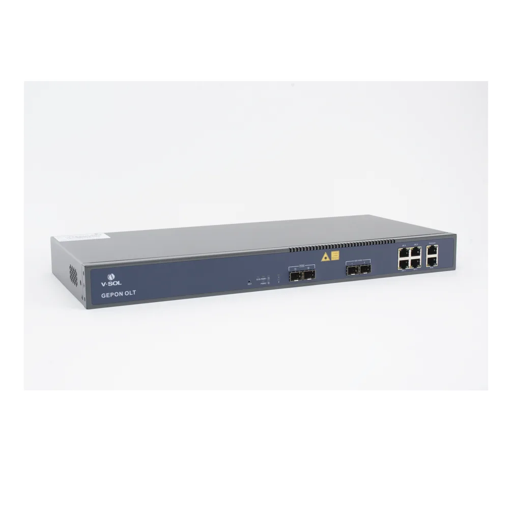 OLT de 2 puertos EPON con 6 puertos Uplink (4 puertos Gigabit Ethernet + 2 puertos Gigabit Ethernet SFP/SFP+) / hasta 128 ONUS – vista 2