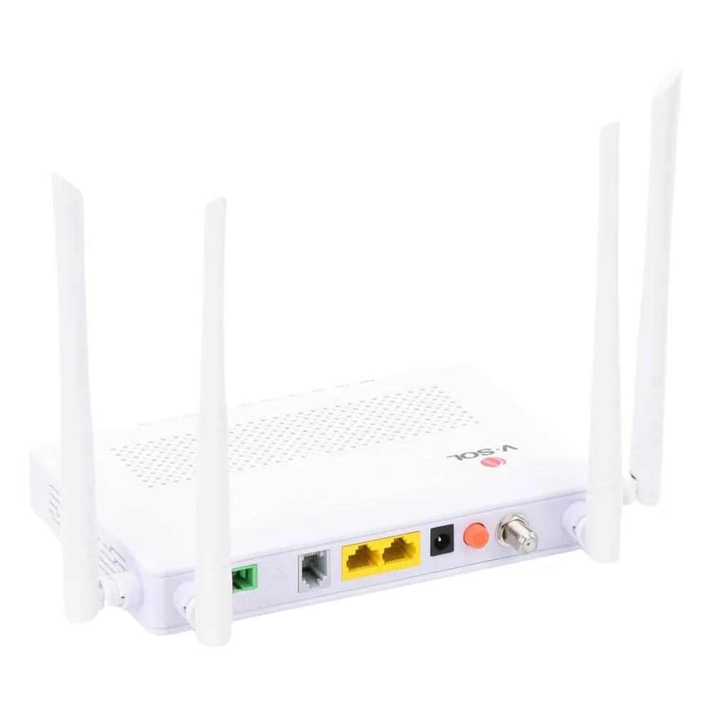 ONU Dual GPON/EPON con Wi-Fi AC de doble banda, 1 puerto SC/APC + 2 puertos LAN Gigabit + 1 puerto FXS + 1 Puerto CATV – vista 4
