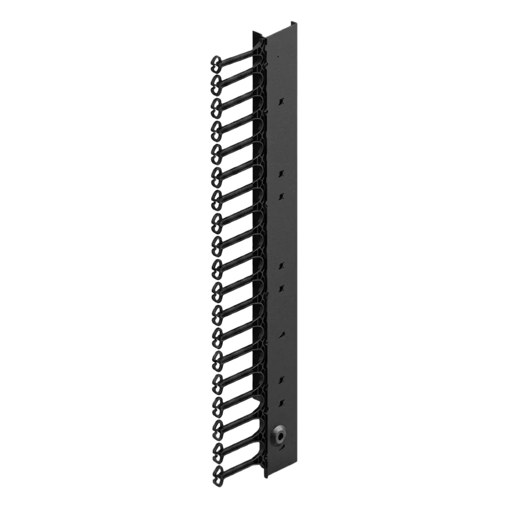 Organizador Vertical de Cables para Rack 45 UR (79 in) / Acero Negro RAL 9005 / Sección 95x208 mm (3.7x8.2 in) / Capacidad 726 Cables / Dedos cada 1.75 pulg / ProLine S1 HOFFMAN