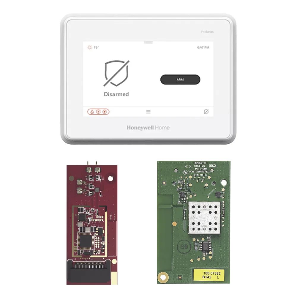 Panel de alarma todo-en-uno con pantalla táctil de 7 pulgadas y módulo de toma de control para sensores 5800, 2GIG, DSC, ITI/Qolsys y Bosch