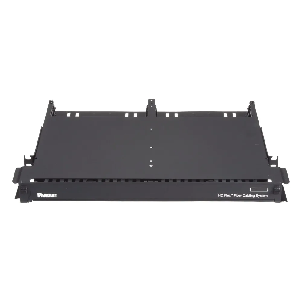 Panel de Distribución de Fibra Óptica con Bandeja Deslizable, Acepta 12 Cassettes HD Flex en 6 Espacios, Hasta 144 Fibras, 1 UR