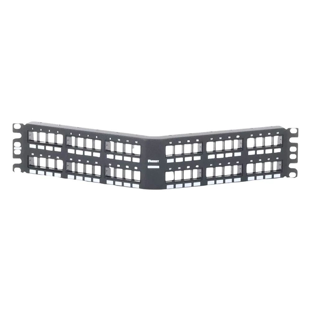 Panel de Parcheo Modular Keystone (Sin Conectores), Angulado, de 48 Puertos, 2UR – vista 3