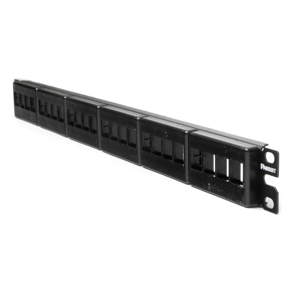 Panel de Parcheo Modular Keystone (Sin Conectores), de 24 Puertos, Espacio Para Identificación con Etiqueta Adhesiva, 1UR – vista 3