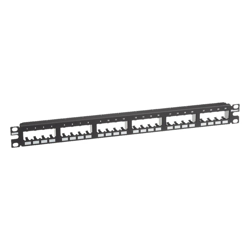 Panel de Parcheo Modular Mini-Com (Sin Conectores), Plano de Instalación al Ras, Sin Blindaje, de 24 Puertos, 1UR – vista 2