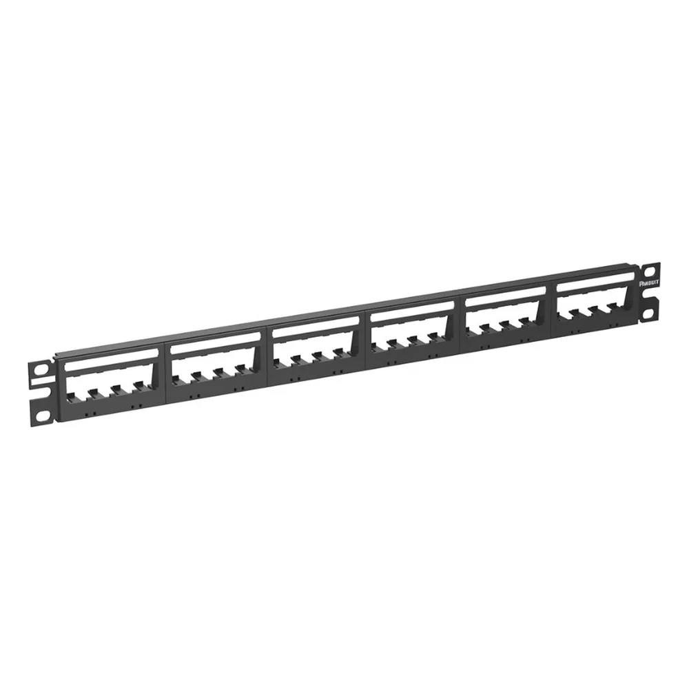Panel de Parcheo Modular Mini-Com (Sin Conectores), Ultimate IDÆ, Plano, Sin Blindaje, Con Etiqueta y Cubierta, de 24 Puertos, 1UR – vista 2