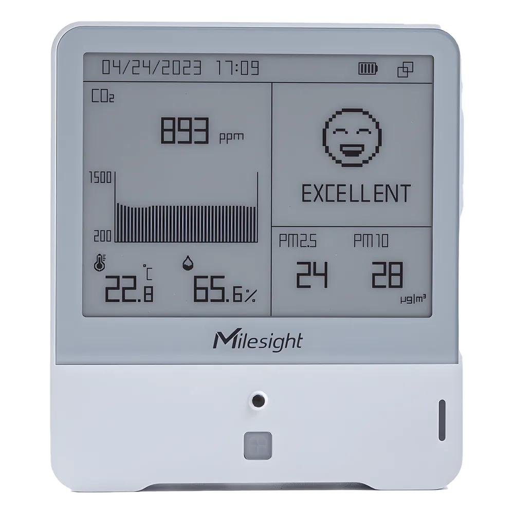 Panel Digital IAQ LoRaWAN / 10 Parámetros (CO2, PM2.5, TVOC, HCHO) / Temp, Humedad y Presión / Monitoreo Ambiental para BMS y Edificios Inteligentes