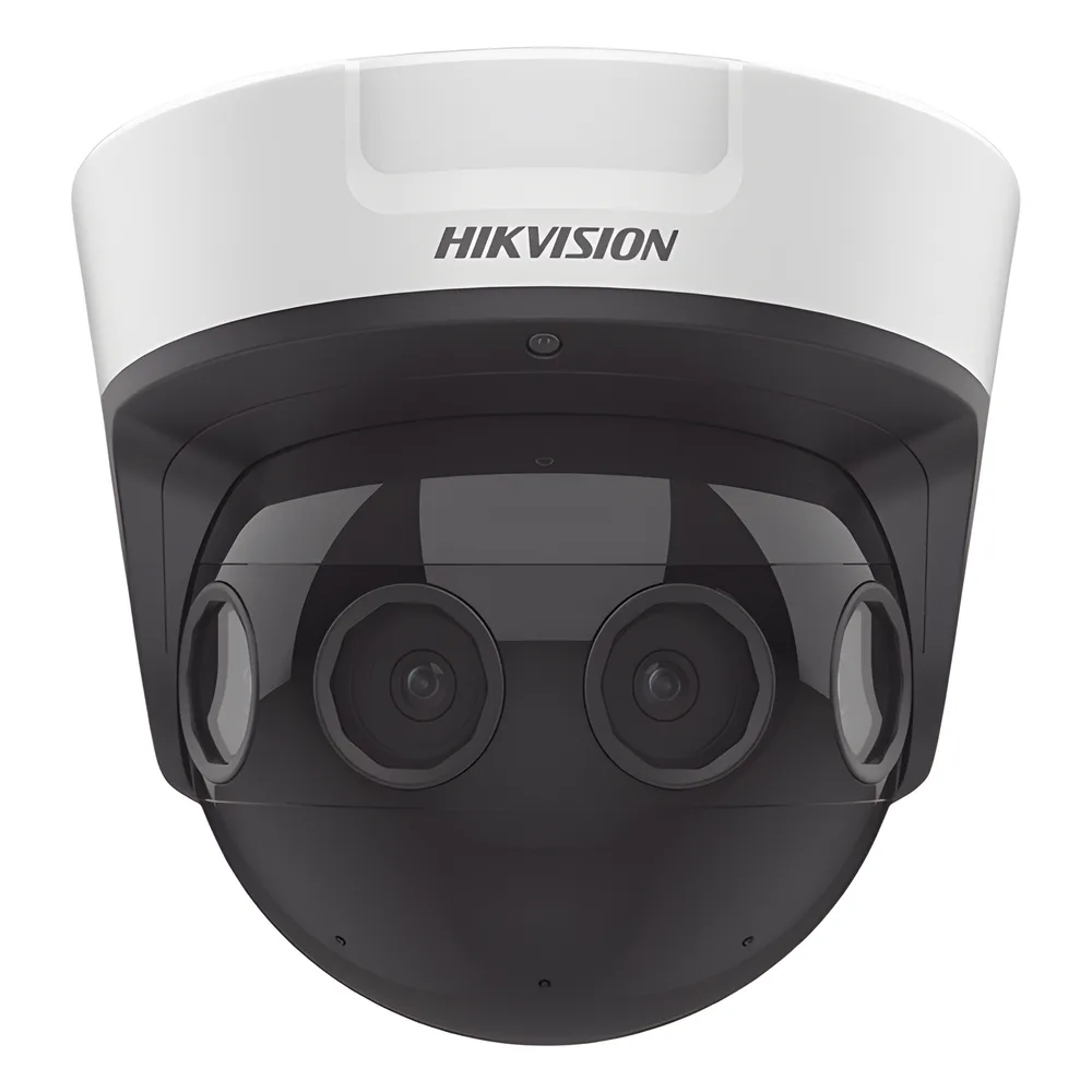 PanoVu Series / Vista Panorámica 180° / 32 Megapixel en Total / 4 Lentes 2.8 mm (4 Lentes 8 Megapixel) / 20 mts IR / Exterior IP67 / IK10 / 12 Vcc / PoE+ / Micro SD