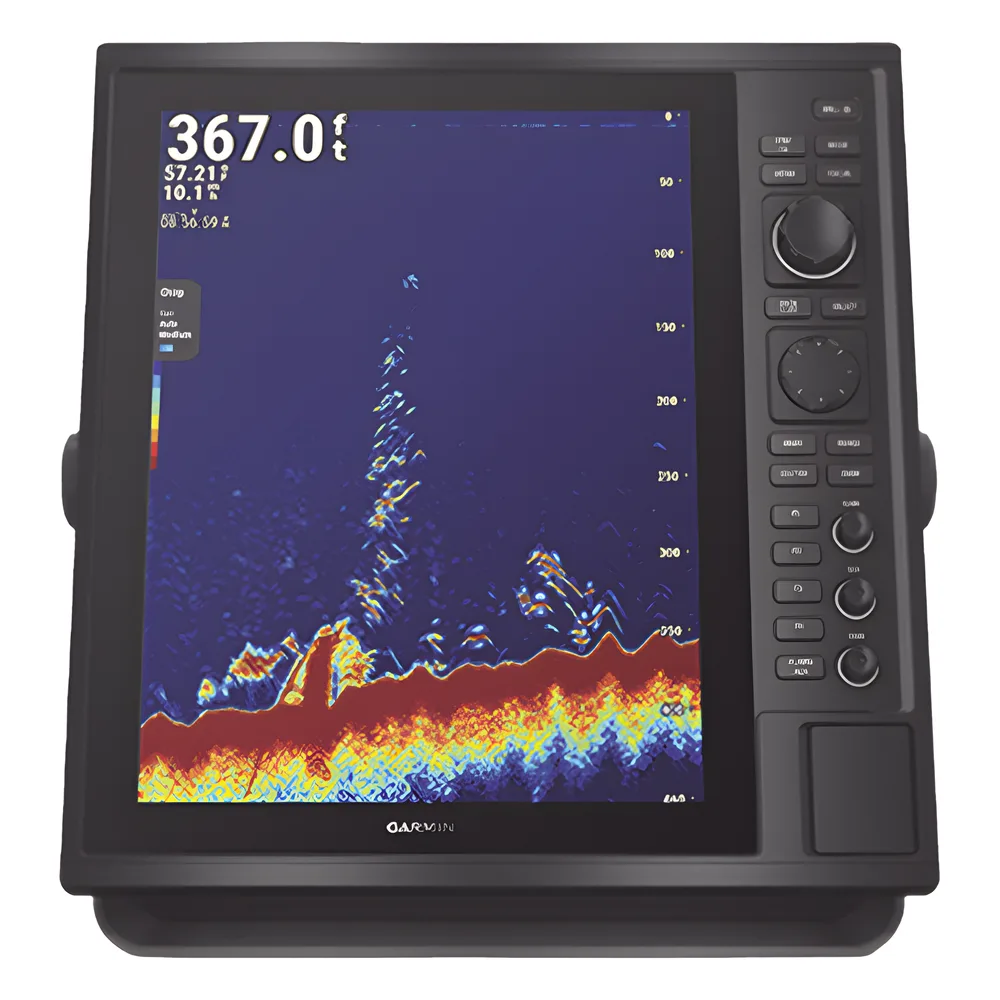 Pantalla Náutica GPSMAP 15" / Resolución XGA 1024x768 / Dual-Frequency Sonar 50/200 kHz / CHIRP Sonar Built-in / ClearVü y SideVü / Compatible con NMEA 2000 y 0183 / 2 Ranuras SD / IP26/IP27 – vista 3