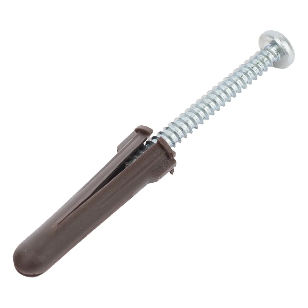 Paquete de 10 taquetes café 1 3/4" y 10 tornillos 10mm x 1 3/4" (1104-05002)