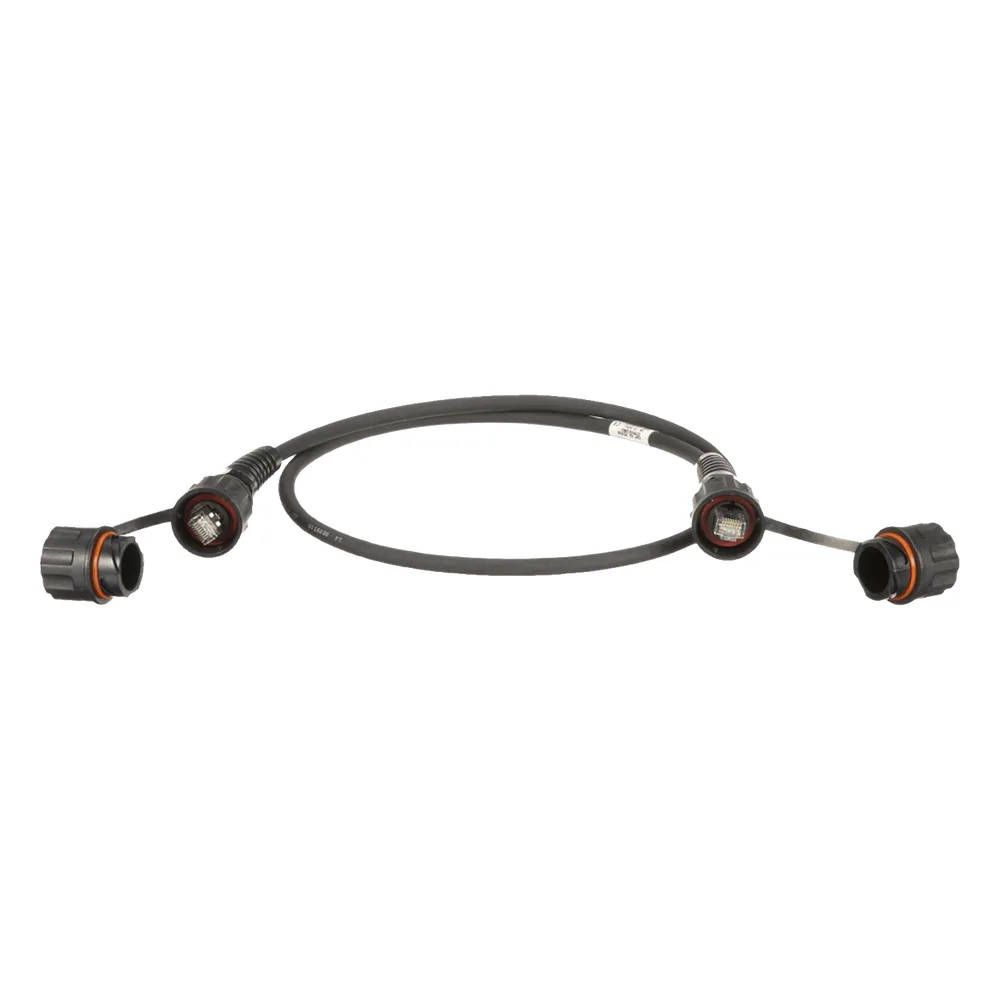 Patch Cord Cat6A IndustrialNet, Blindado S/FTP, Con Plug Industrial y Tapa en Cada Extremo, 3 Metros (9.84 Pies)