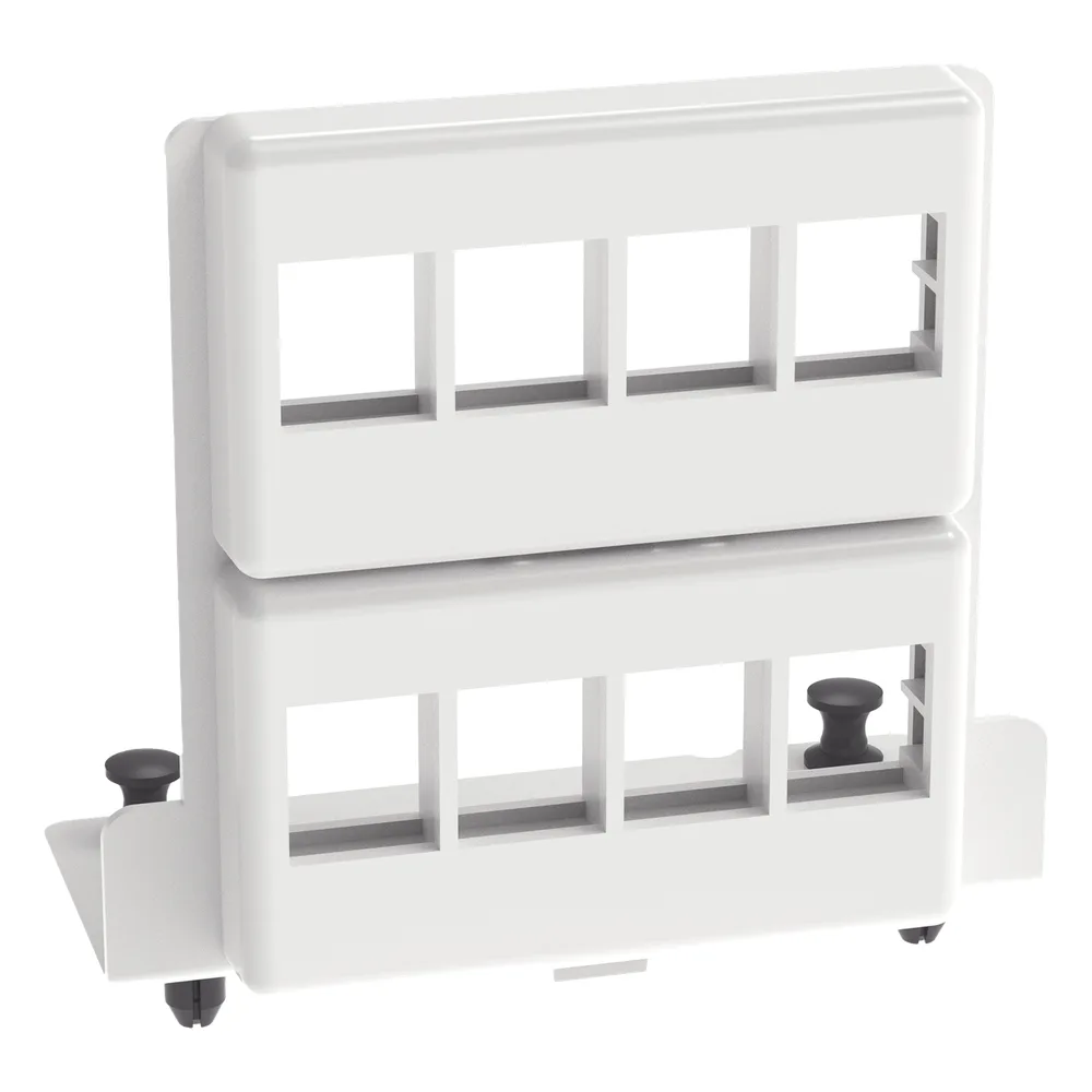 Patch Panel de 8 Puertos Keystone, Para Uso con Gabinetes Multipropósito, de Instalación a Presión, Color Blanco