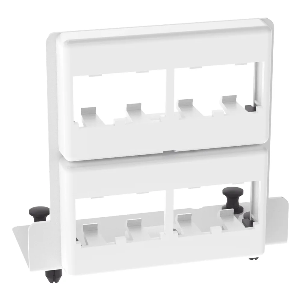 Patch Panel de 8 Puertos Mini-Com, Para Uso con Gabinetes Multipropósito, de Instalación a Presión, Color Blanco