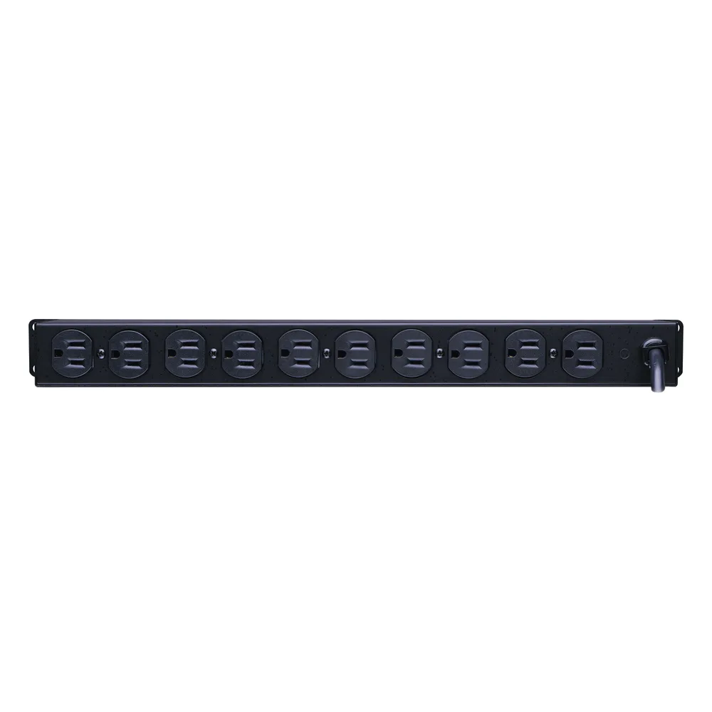 PDU Básico Para Distribución de Energía, Con 10 Tomas NEMA 5-15R Traseras, 1UR, 15 Amp, 120 Vca