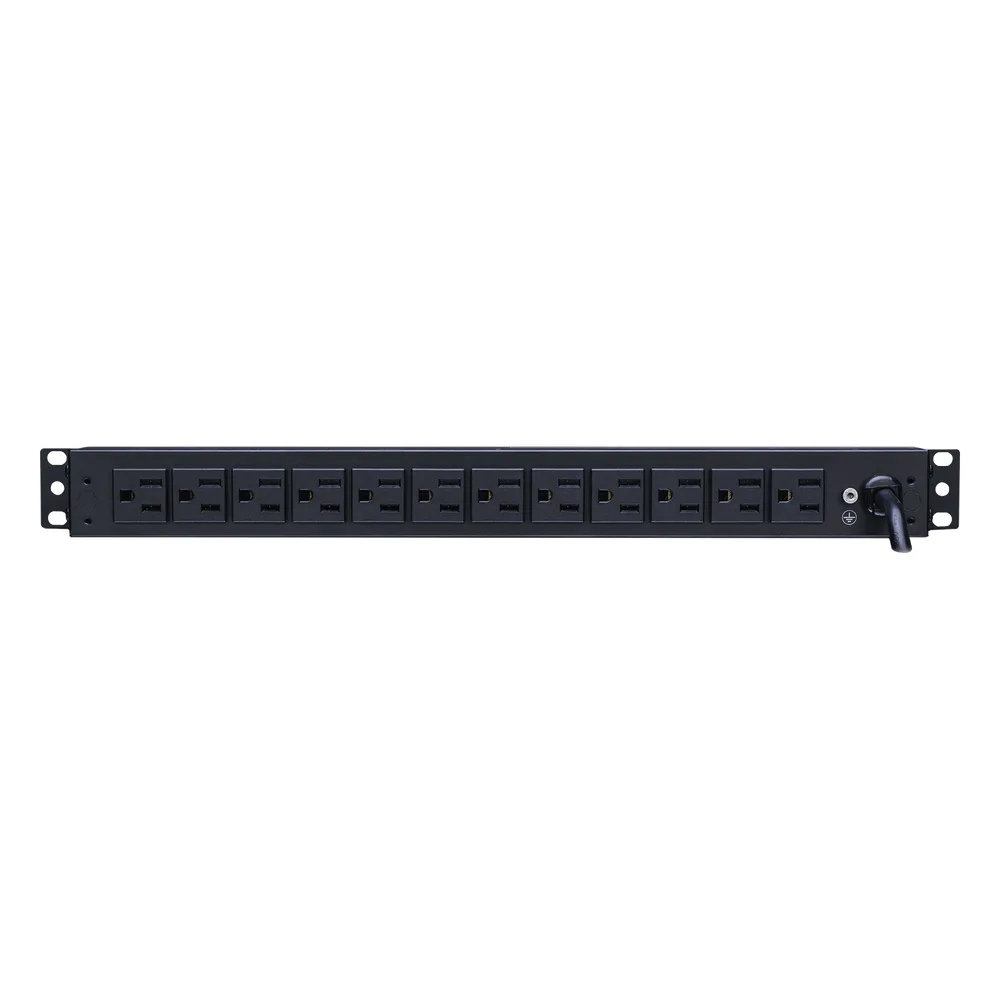 PDU Básico Para Distribución de Energía, Con 12 Tomas NEMA 5-15R Traseras, 1UR, 15 Amp, 120 Vca