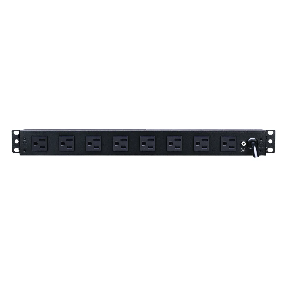 PDU Básico Para Distribución de Energía, Con 8 Tomas NEMA 5-15R Traseras y 2 Tomas 5-15R Frontales, 1UR, 15 Amp, 120 Vca