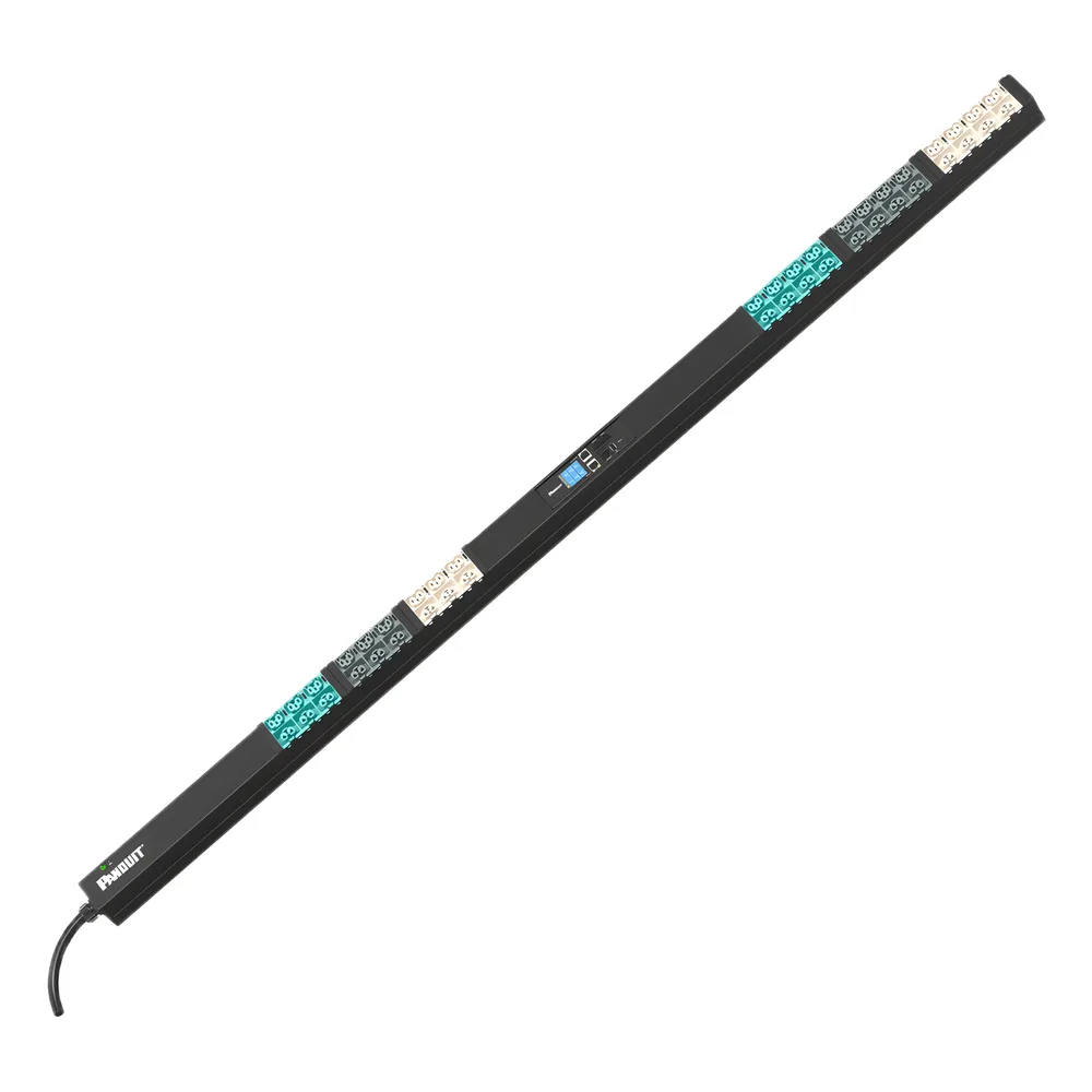 PDU EL2P Inteligente Monitoreable (MI) para Distribución de Energía, Enchufe de Entrada IEC 60309 3P+N+E 6h 16A (IP44), 21 Salidas C13/C15 y 21 C13/C15/C19/C21, de Instalación Vertical, 230 Vca, 16 Amp – vista 3