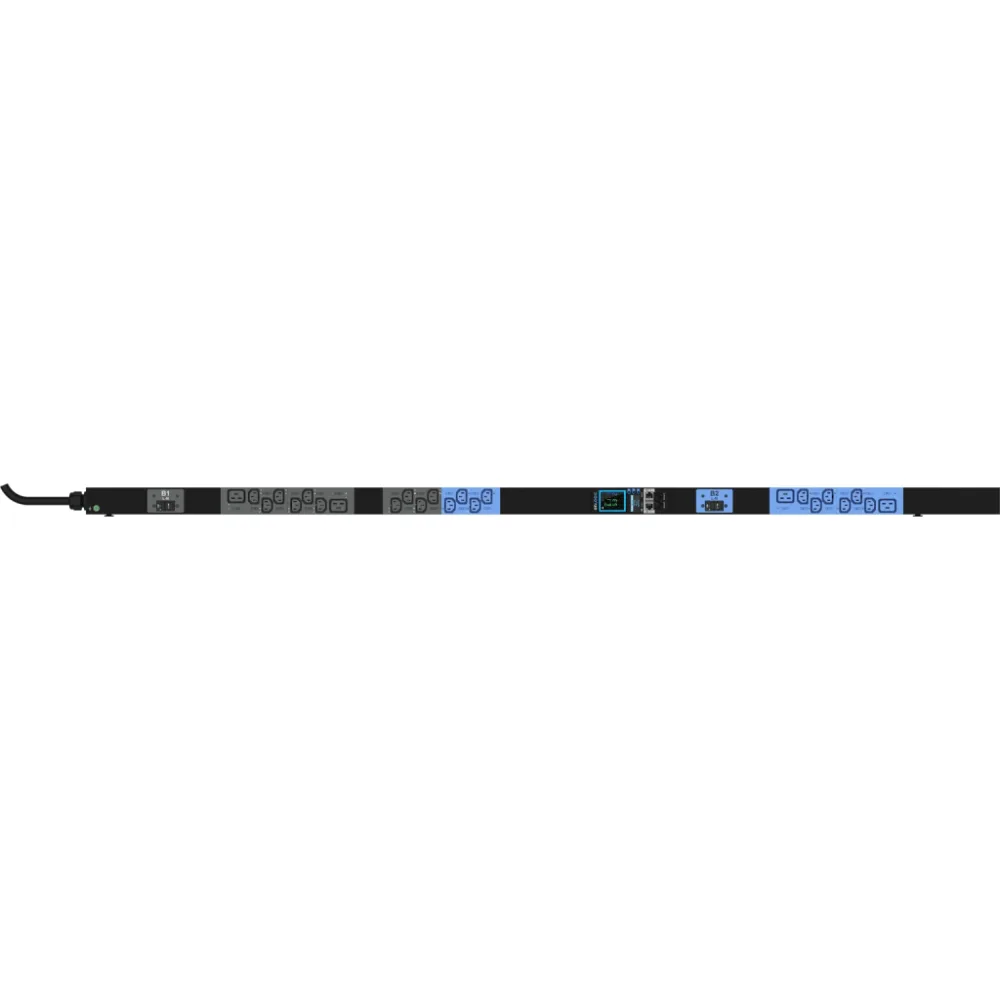 PDU Inteligente Enlogic / 24 Tomas (20) C13 + (4) C19 / 230 Vca Monofásico 32 A / 7.4 kVA / Medición y Switcheo por Toma / 2 Breakers 16 A / 0U Vertical 1.80 m (5.9 ft) – vista 3