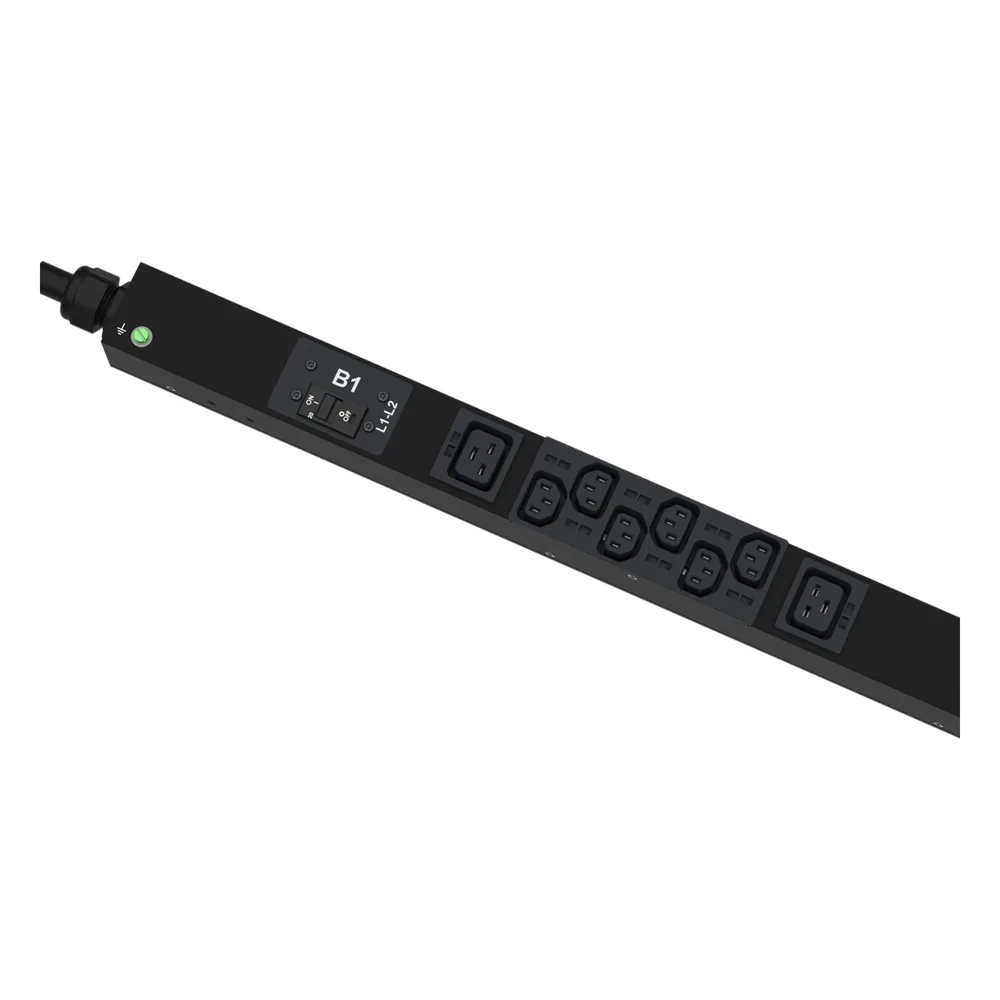 PDU Monitoreable (MI) para Distribución de Energía, Enchufe de Entrada NEMA L21-30P, Con 18 Salidas C13 y 6 C19, de Instalación Vertical, 208 Vca, 30 Amp – vista 3