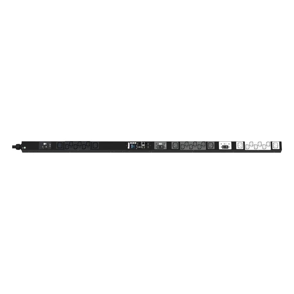 PDU Monitoreable (MI) para Distribución de Energía, Enchufe de Entrada NEMA L21-30P, Con 18 Salidas C13 y 6 C19, de Instalación Vertical, 208 Vca, 30 Amp