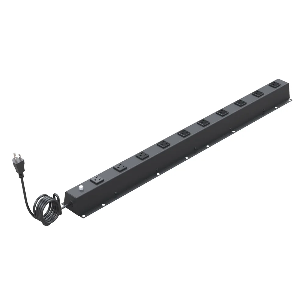 PDU Vertical de 10 Contactos (NEMA 5-15R). Volt. Ent./Sal.: 120Vca/15A compatible con Racks EIRL y EIQR.