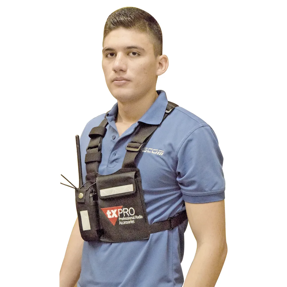 Pechera Universal con soporte para radio, sostén de bolígrafo y seguridad para la bolsa con cinta adherente. Logo TX-PRO. – vista 4