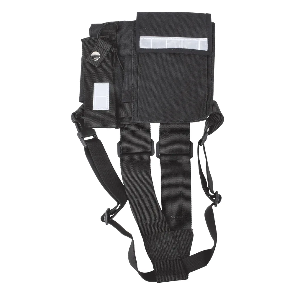 Pechera Universal sin logo con soporte para radio y bolígrafo más bolsa con cinta adherente para su seguridad.