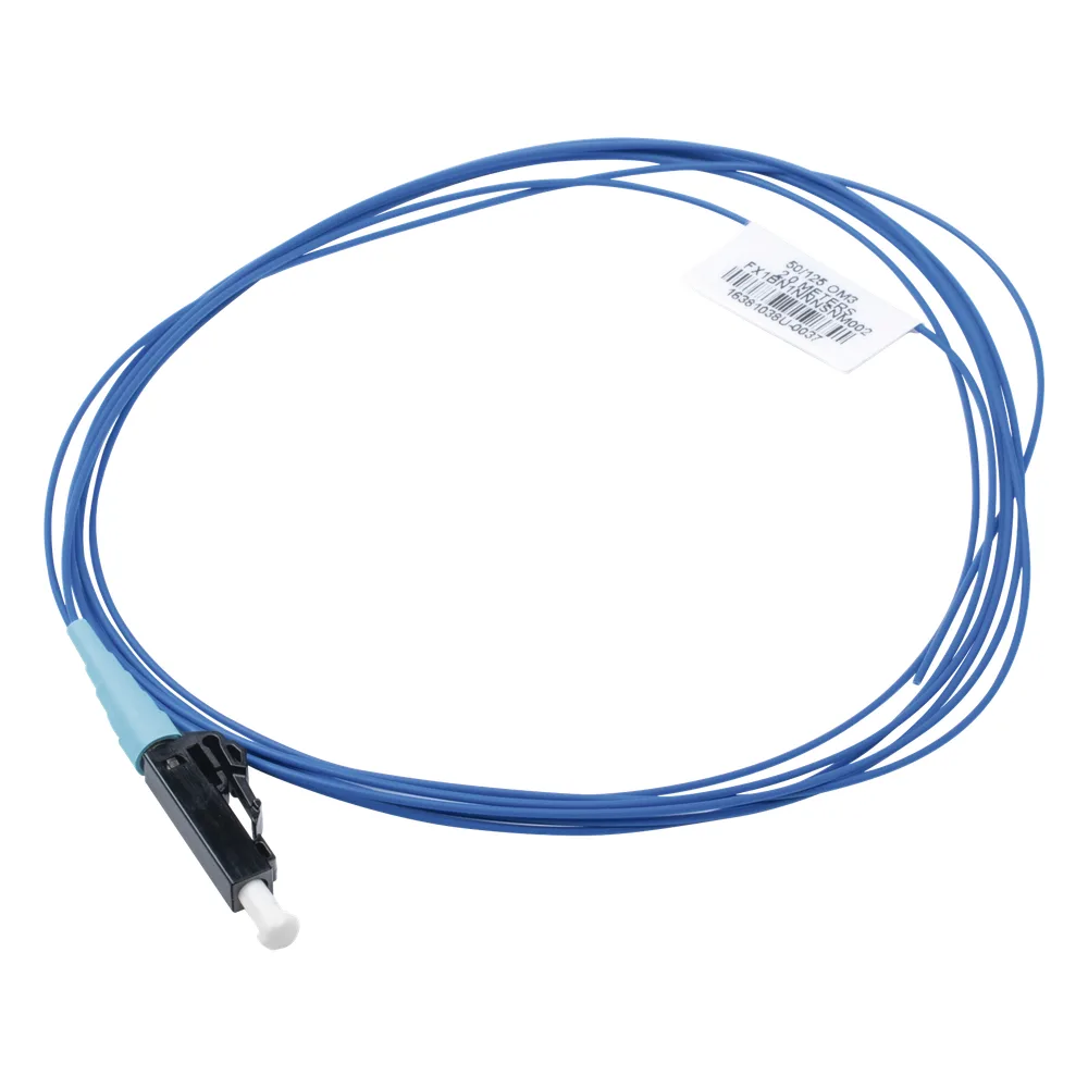 Pigtail de Fibra Óptica LC Simplex, Multimodo OM3 50/125, 900um, Color Aqua, 2 Metros (6.56 Pies)