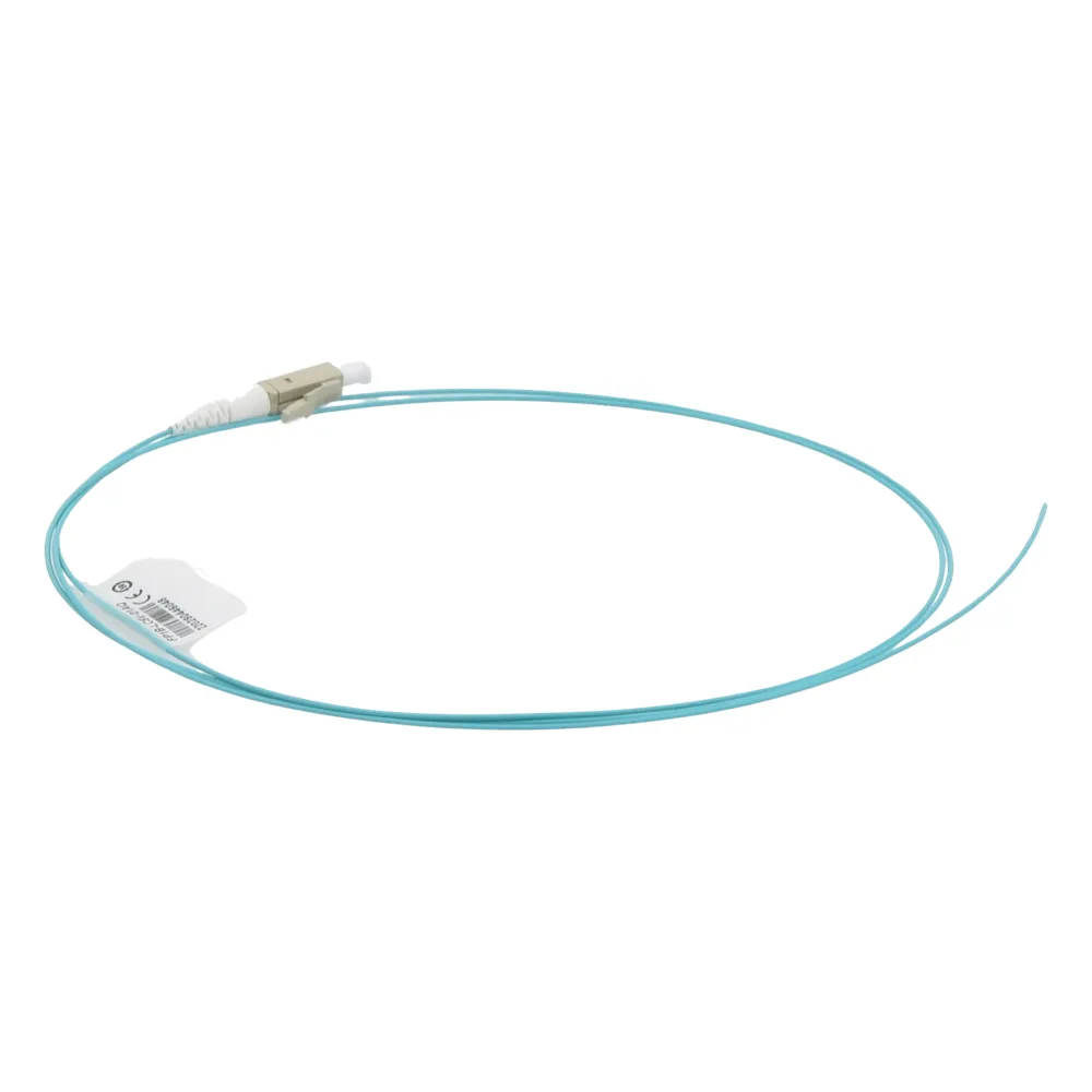 Pigtail de Fibra Óptica LC Simplex, Multimodo OM4 XGLO 50/125, OFNR, Color Aqua, 1 Metro (3.28 Pies) – vista 2