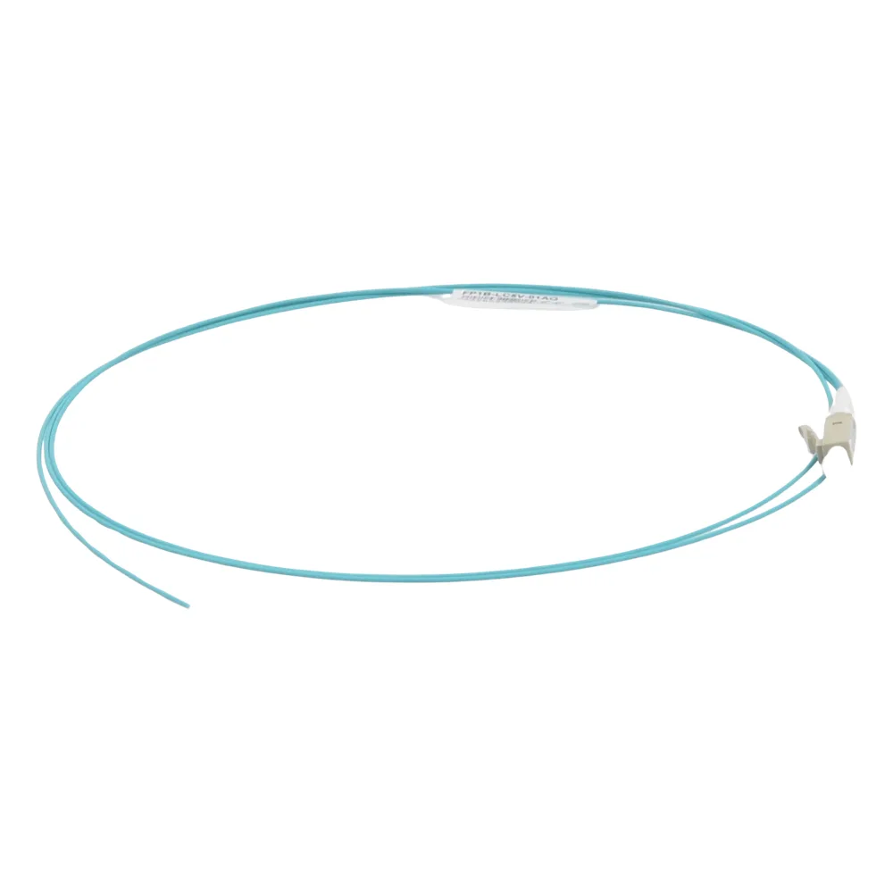Pigtail de Fibra Óptica LC Simplex, Multimodo OM4 XGLO 50/125, OFNR, Color Aqua, 1 Metro (3.28 Pies) – vista 3
