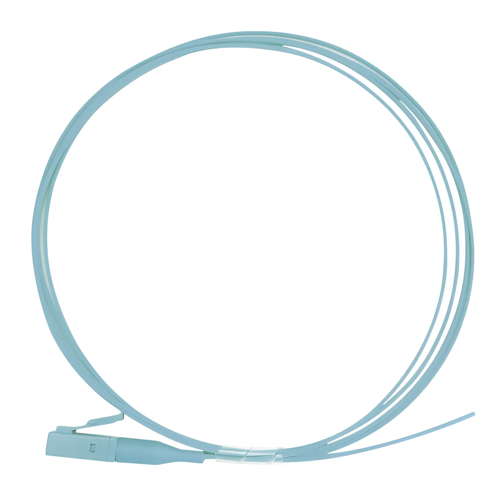 Pigtail de Fibra Óptica Simplex LC, PVC, OM4 50/125, Aqua, 1 Metro (3.28 Pies)