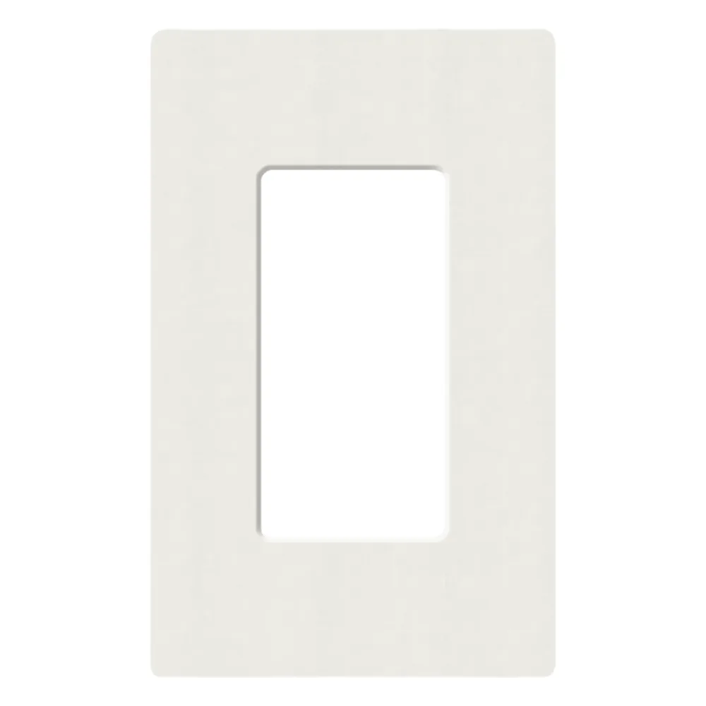 Placa de pared Claro de 1 espacio para dimmers y apagadores Lutron, acabado satín Architectural White