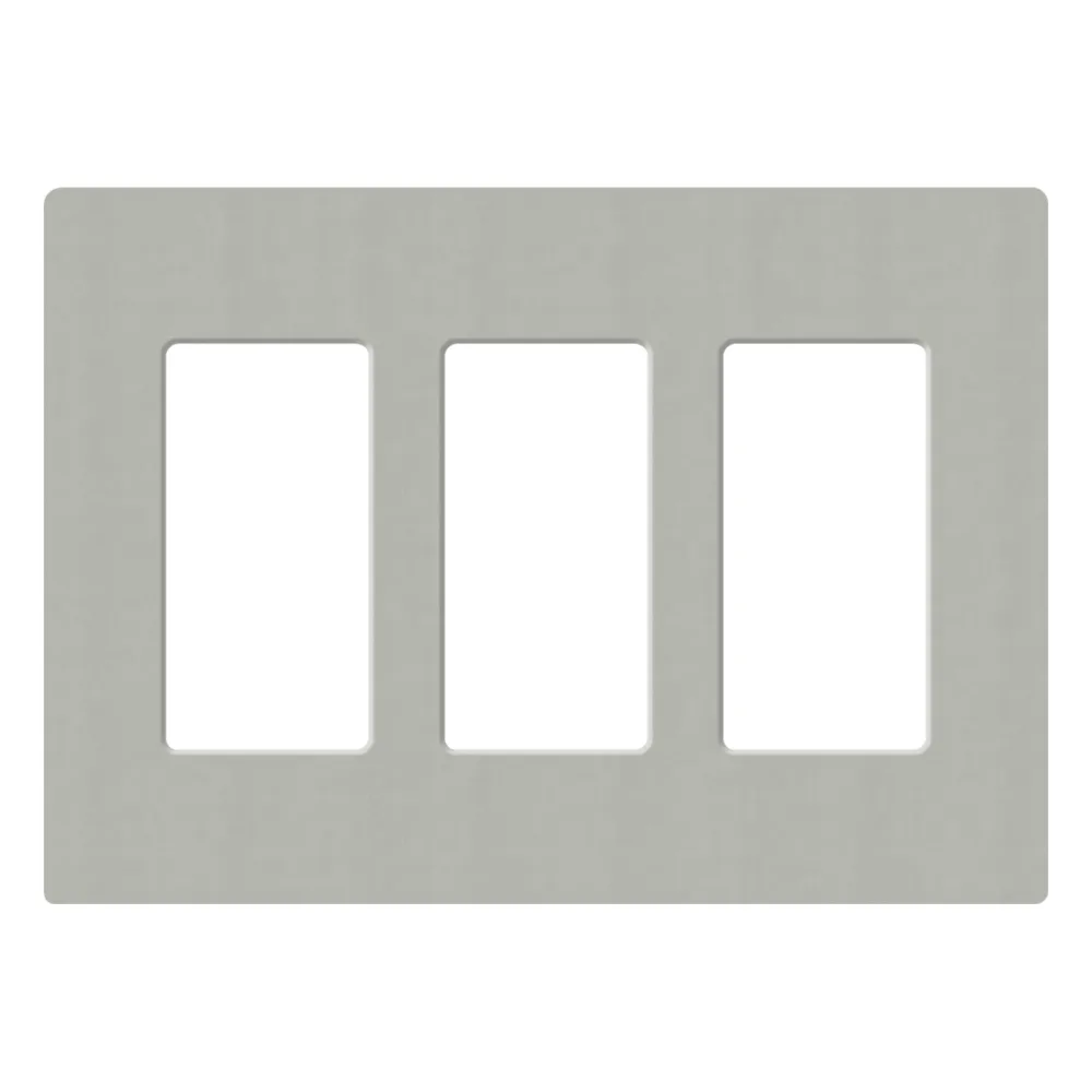 Placa de pared de 3 espacios sin tornillos visibles para atenuadores y controles Lutron Maestro, Diva, Pico y Skylark