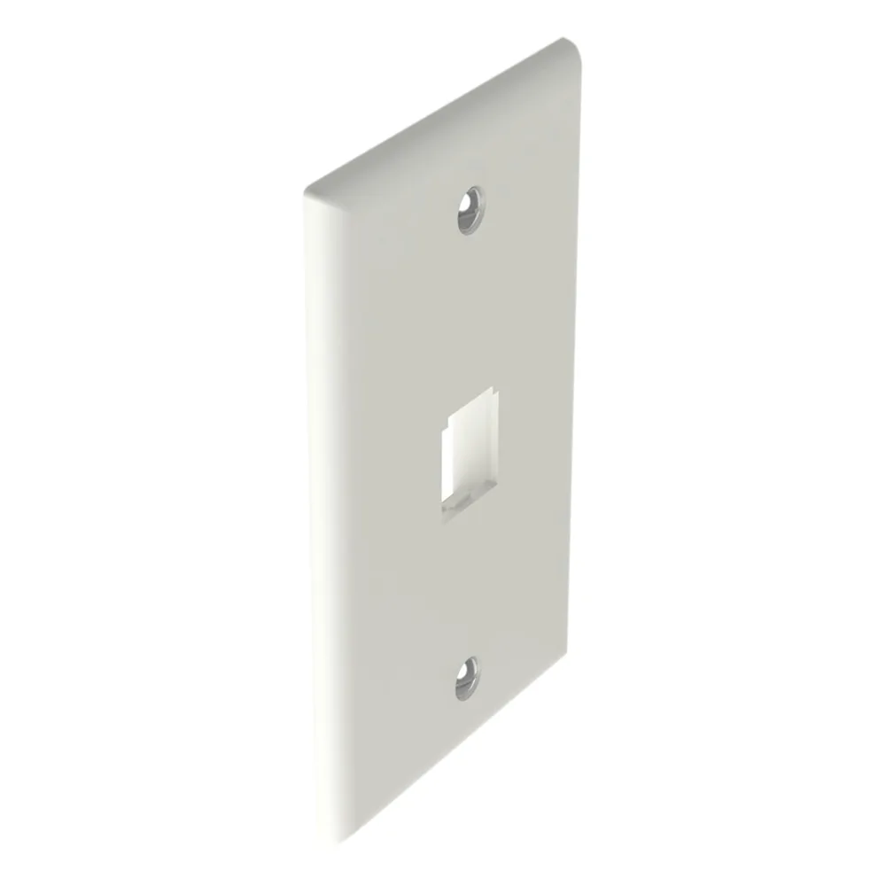 Placa de Pared Vertical Clásica, Salida Para 1 Puerto Mini-Com, Color Blanco Mate – vista 3