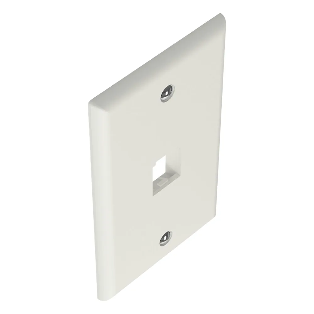 Placa de Pared Vertical Clásica, Salida Para 1 Puerto Mini-Com, Color Blanco Mate – vista 4