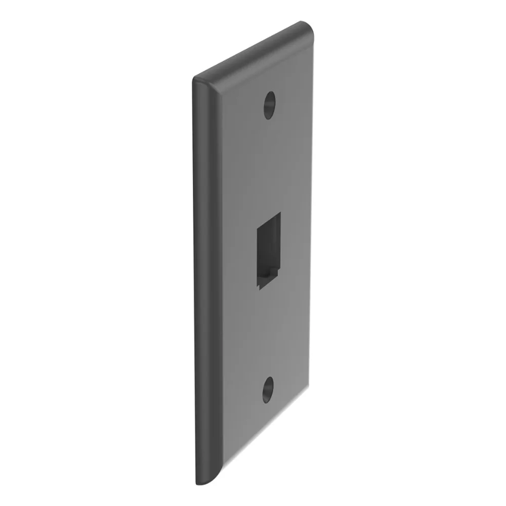 Placa de Pared Vertical Clásica, Salida Para 1 Puerto Mini-Com, Color Negro – vista 4