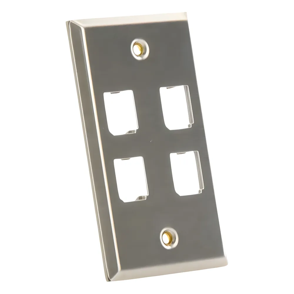 Placa de Pared Vertical, de Acero Inoxidable, Salida Para 4 Puertos Mini-Com – vista 2