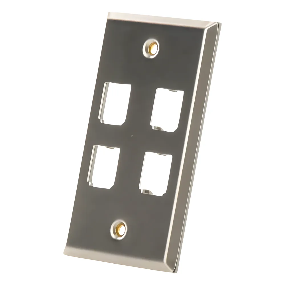 Placa de Pared Vertical, de Acero Inoxidable, Salida Para 4 Puertos Mini-Com – vista 4