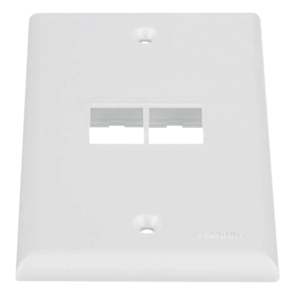 Placa de Pared Vertical, Salida Para 2 Puertos Keystone, Color Blanco