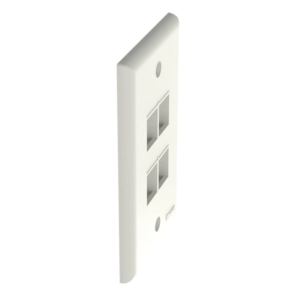 Placa de Pared Vertical, Salida Para 4 Puertos Keystone, Color Blanco Mate – vista 3