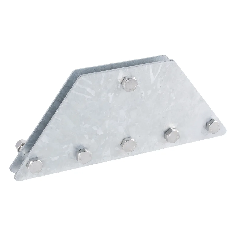 Placas igualadoras con tornillería y separadores, para 6 retenidas. Galvanizado en inmersión.
