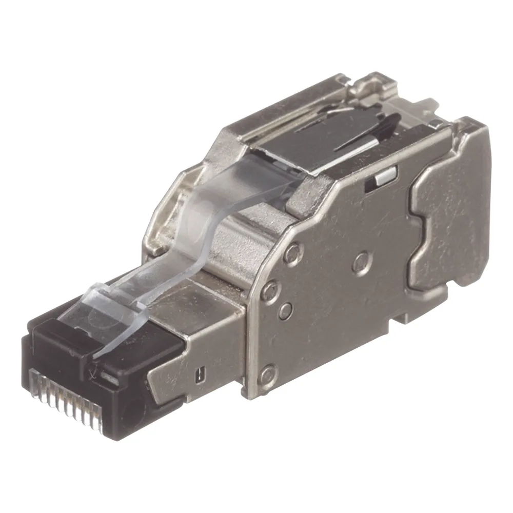 Plug RJ45 Blindado, Instalación Recta, Terminación en Campo Certificable, Compatible con Cat5e, Cat6 y Cat6A, Color Plata, Paquete de 10 Piezas