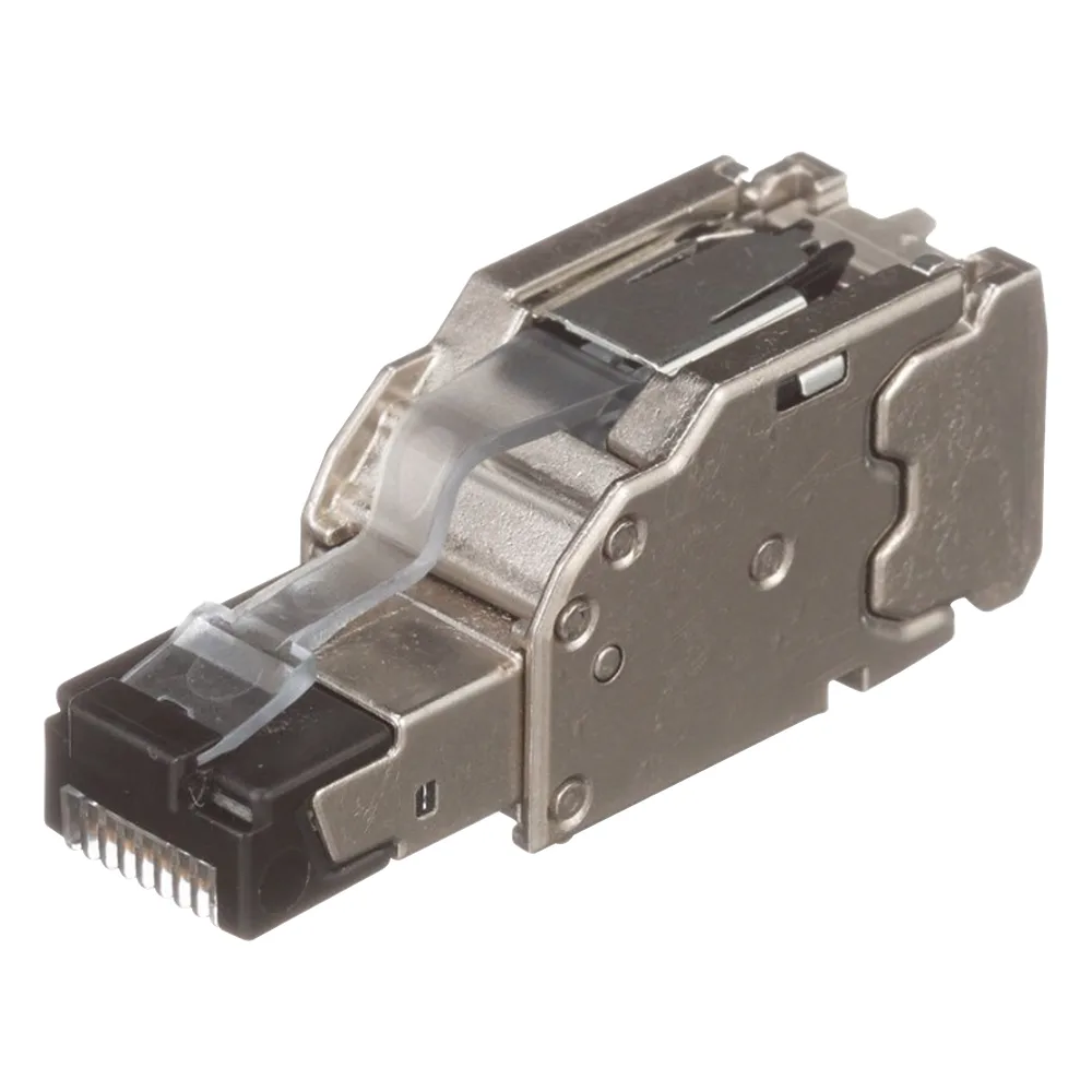 Plug RJ45 Blindado, Instalación Recta, Terminación en Campo Certificable, Compatible con Cat5e, Cat6 y Cat6A, Color Plata